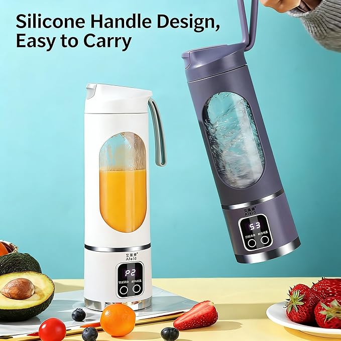 Portable Blender Personal Electric USB500ML Portable juicer Shakes and Smoothies BlenderSmall BlendersMixingCompact、Convenient and Versatile (Purple)