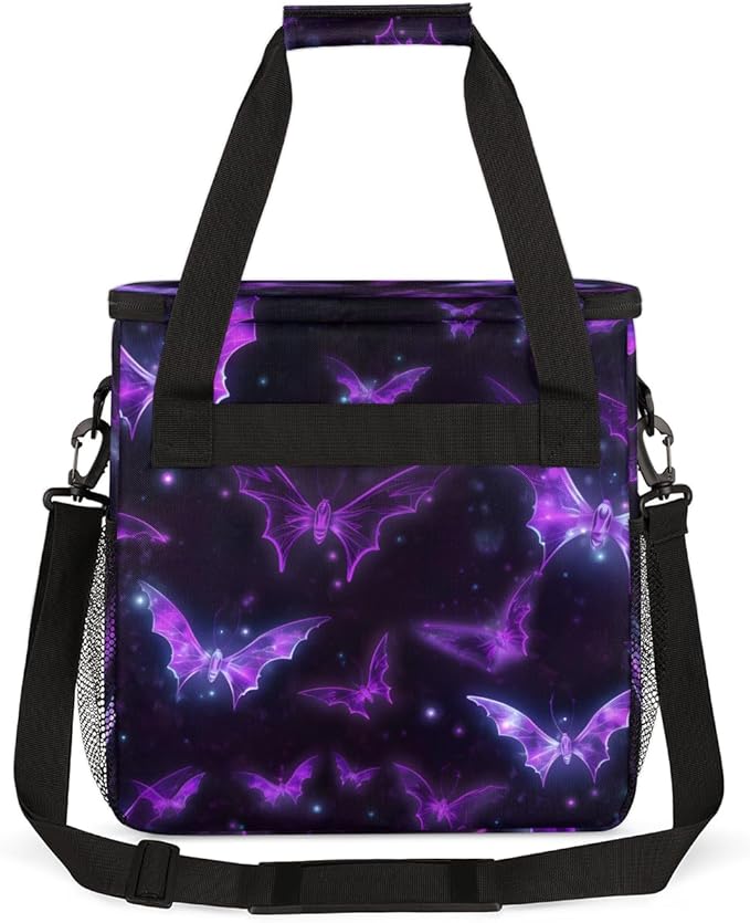 Halloween Bat Coffee Maker Carrying Bag Magical Bat Travel Storage Bag Compatible with K-Mini or K-Mini Plus Single Serve Coffee Brewer Carrying Case with Multiple Pockets &amp Shoulder Strap