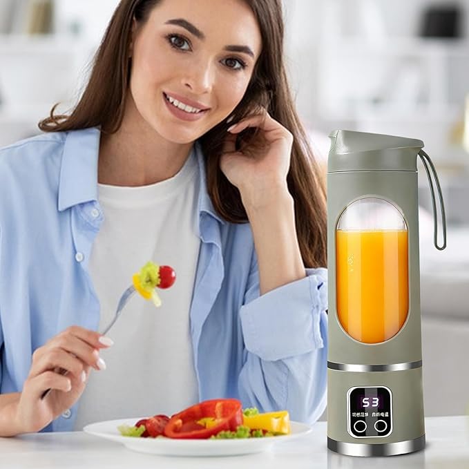 Portable Juicer | 450ml Wireless Mixer with LED DisplayPortable Blender Cup | for Home Gym Kitchen Beach School Camping Hiking Picnic Vacation Apartment Dorm