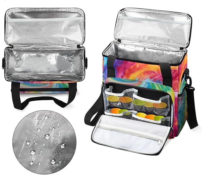 Tie Dyeing Coffee Maker Carrying Bag Blue Green Portable Travel Storage Tote Bag Compatible with K-Mini or K-Mini Plus Single Serve Coffee Brewer Carrying Case with Multiple Pockets &amp Shoulder S