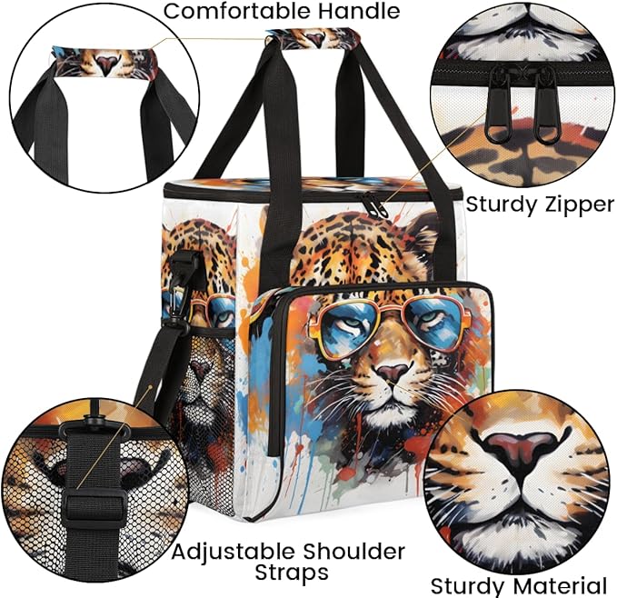Glassed Tiger Coffee Maker Carrying Bag Portable Travel Storage Tote Bag Compatible with K-Mini or K-Mini Plus Single Serve Coffee Brewer Carrying Case with Multiple Pockets &amp Shoulder Strap