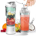 DENOKIN Portable Blender 20oz Vessel Cordless Personal Size Blend with 6 Blade and a Travel Lid (Apple White)