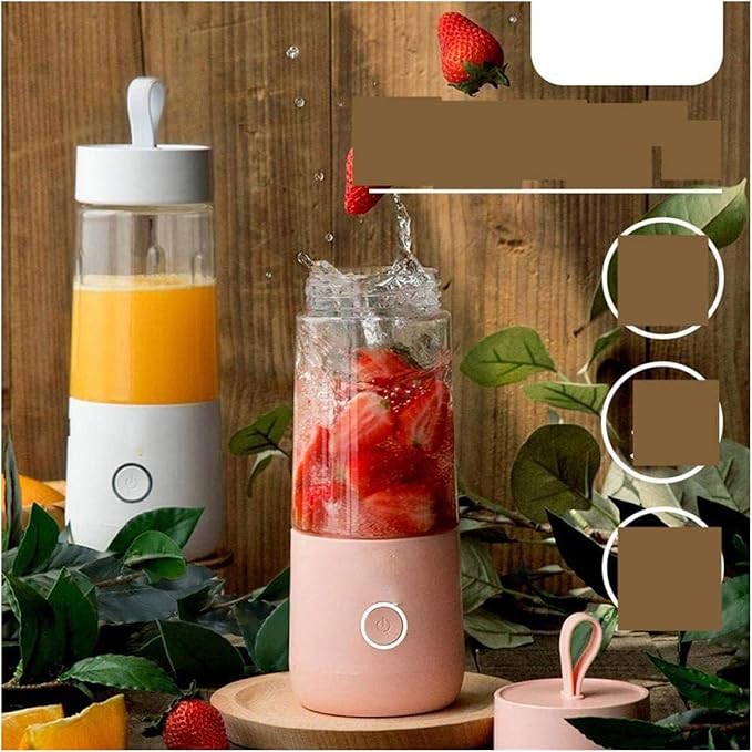 Portable Blender Personal Mixer Fruit Rechargeable with USB Mini Blender for Smoothie Fruit Juice Milk Shakes 350ml 4 Blades for Great Mixing (Color : B) (A)