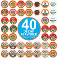 Crazy Cups Flavored Decaf Coffee Pods Variety Pack Compatible with Keurig K Cups Brewers 40 Count Assorted Decaffeinated Flavored Coffee Sampler(Pack of 1)
