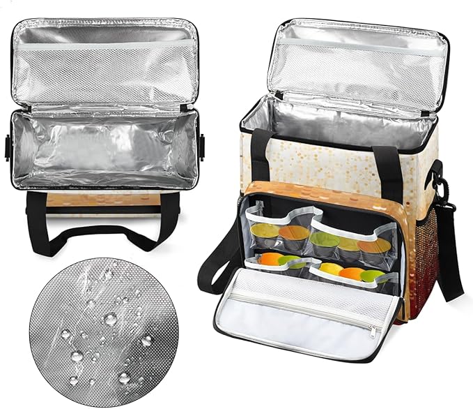 Glitter Coffee Maker Carrying Bag Apricot red Portable Travel Storage Tote Bag Compatible with K-Mini or K-Mini Plus Single Serve Coffee Brewer Carrying Case with Multiple Pockets &amp Shoulder Str