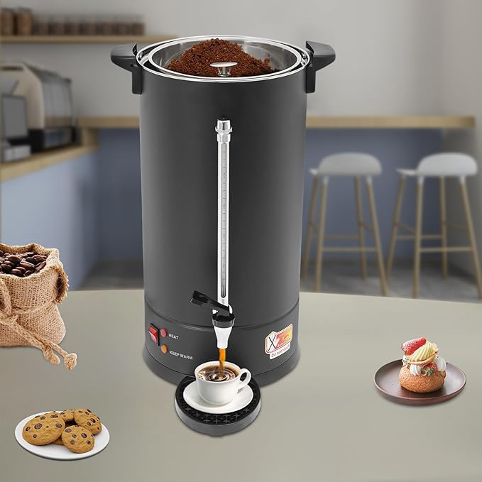 25L Commercial Coffee Maker Stainless Steel Coffee Urn Electric Coffee Pot Hot Beverage Dispenser Quick-Brewing Coffee Urn For EventsParty &amp Catering