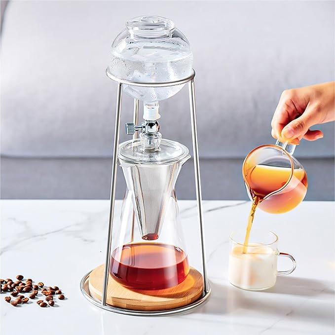 Dripper Hand Brew Coffee Maker Premium Borosilicate Glass Heat Proof Coffee Maker Portable Cold Brew Ideal for Home Bar &amp Hotel Use