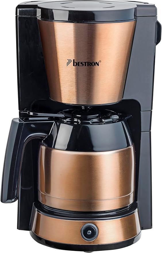 Bestron Coffee Maker with 8 Cups 900 W Stainless Steel Copper Effect