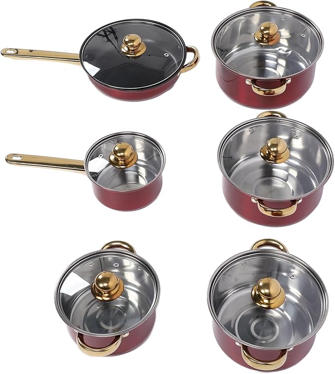 Skillets Steel Cookware Set Multifunctional Frying Pans Milk Pans Saucepans Set Kitchen Cooking Cookware Set Kitchen Essentials Stew Pot Thick Stainless