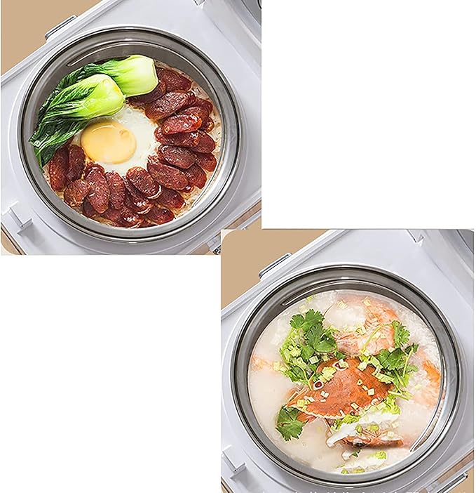 Rice Cooker &amp Low Sugar Drained Rice Pot 3/5L Large Capacity Aluminum Non-Stick Liner for Family Dormitory (Green 3L) (White 5L)