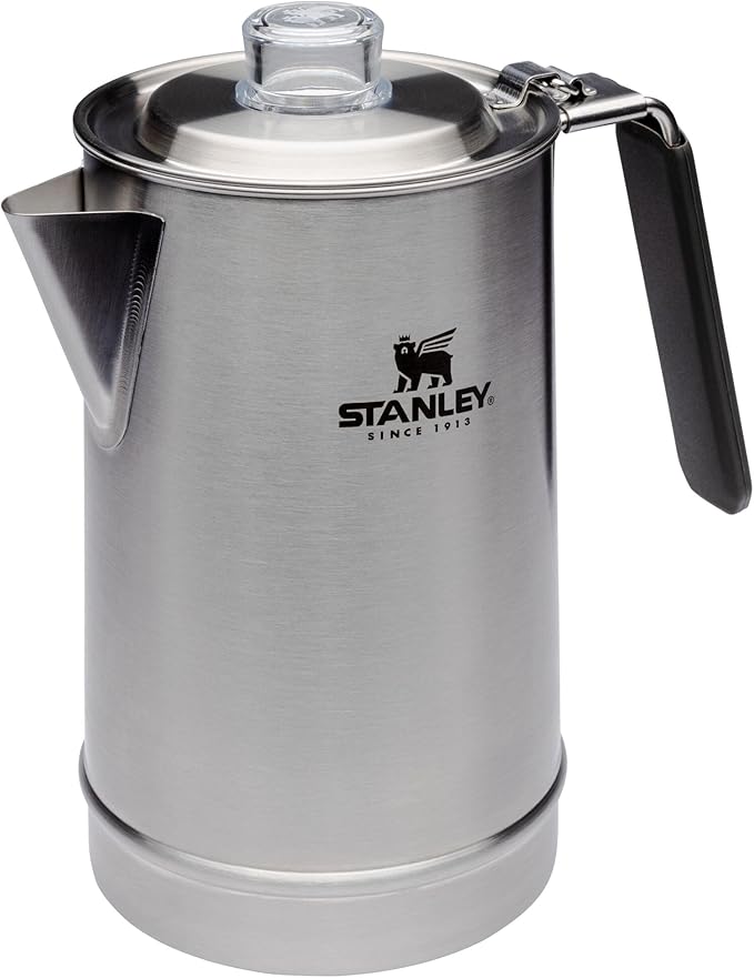 STANLEY Coffee Percolator 1.1QT Stainless Steel Wide Mouth Coffee PressLarge Capacity Ergonomic Handle Dishwasher Safe
