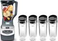 BL660 Professional Compact Smoothie &amp Food Processing Blender 1100 Watt 3 Functions 72oz Pitcher &amp 4 To-Go Cups