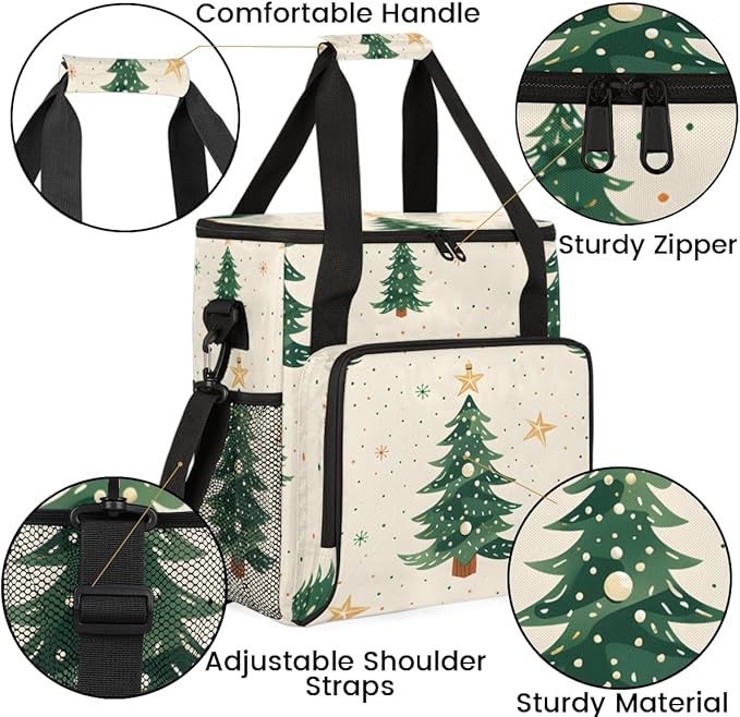 Christmas Festivals Coffee Maker Carrying Bag Abstract Tree Travel Storage Bag Compatible with K-Mini or K-Mini Plus Single Serve Coffee Brewer Carrying Case with Multiple Pockets &amp Shoulder Str
