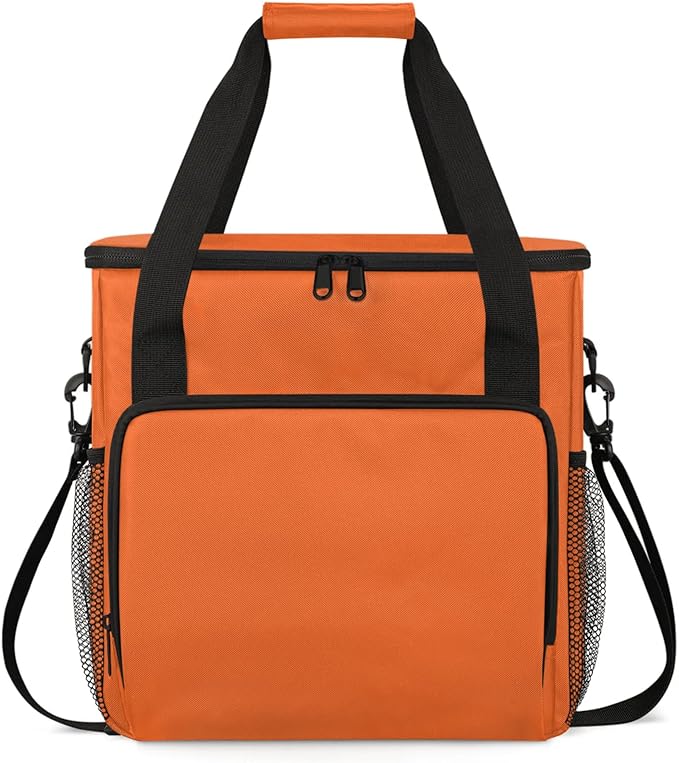 Orange Coffee Maker Carrying Bag Waterproof Insulated Leakproof Cooler Bag Portable Storage Tote Bag Organizer With Shoulder Strap