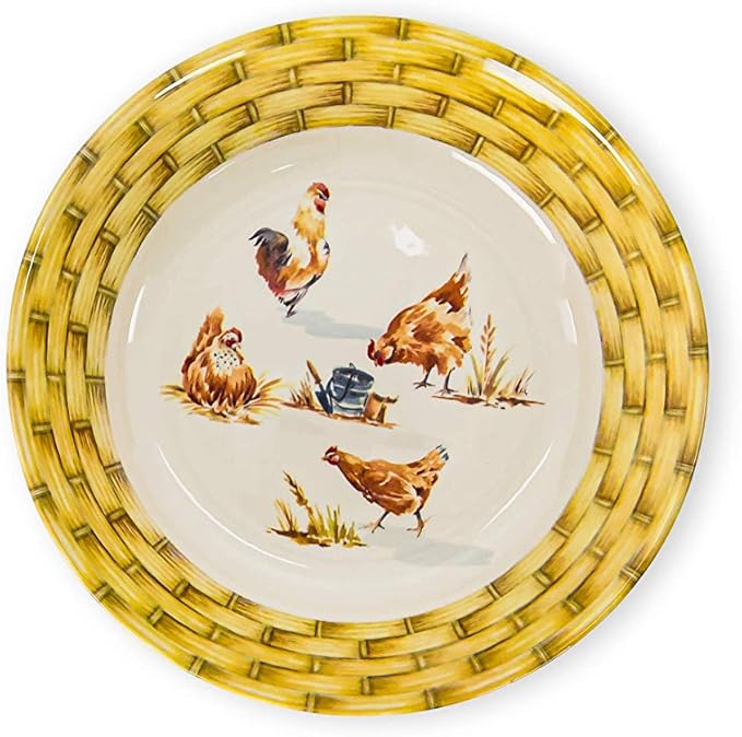 Tudor 16-Piece Premium Quality Round Porcelain Dinnerware Set Service for 4 - Country Farmyard See 10 Designs INSIDE!