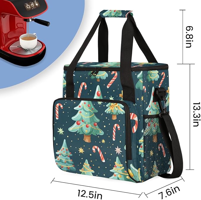 Cartoon Tree Coffee Maker Carrying Bag Mystical Tree Travel Storage Bag Compatible with K-Mini or K-Mini Plus Single Serve Coffee Brewer Carrying Case with Multiple Pockets &amp Shoulder Strap