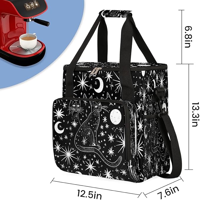Star Moon Cat Coffee Maker Travel Bag for K-Mini or K-Mini Plus Single Serve Coffee Brewer Portable Storage Tote Case for Tarvel