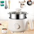 Portable Multifunctional Non-Stick Electric Pot Mini Electric Hot Pot Rice Cooker Non Stick Frying Skillets 3 Heat Settings Steaming Boiling Frying Stir-Frying Dorm Home Travel (With stainless