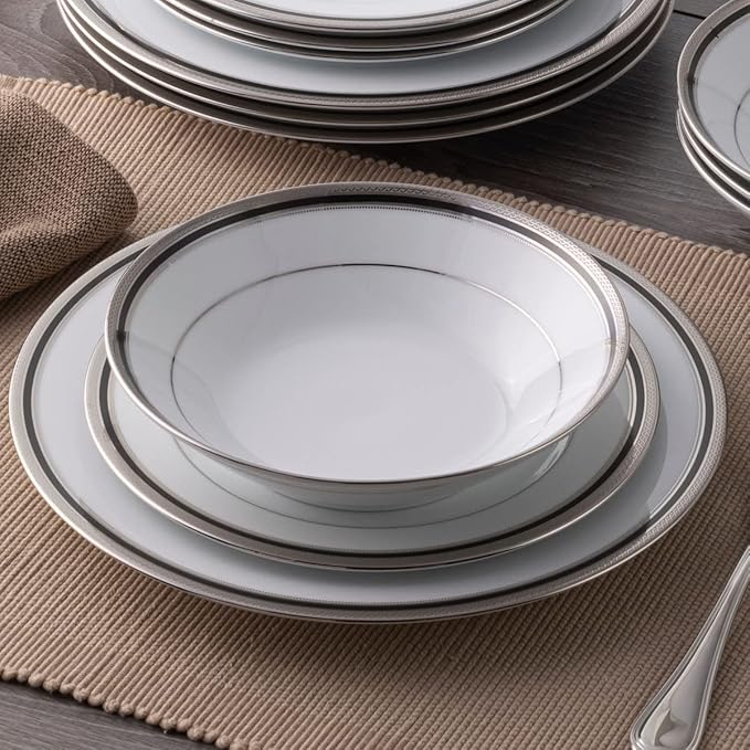 Noritake Austin Platinum 12-Piece Dinnerware Set Service for 4