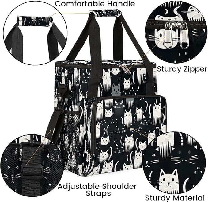 Cute Cat Face Coffee Maker Travel Bag for K-Mini or K-Mini Plus Single Serve Coffee Brewer Portable Storage Tote Case for Tarvel