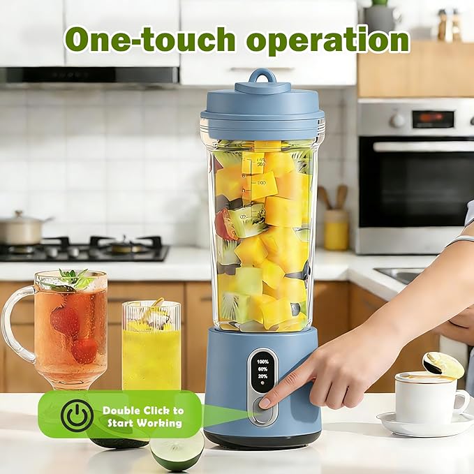 Portable Blender for Smoothies Personal Blender - 500ML Electric Juicer 300 Watt Small Blenders for Shakes and Smoothies Portable juicer for Baby Food Travel Beach Office Sports