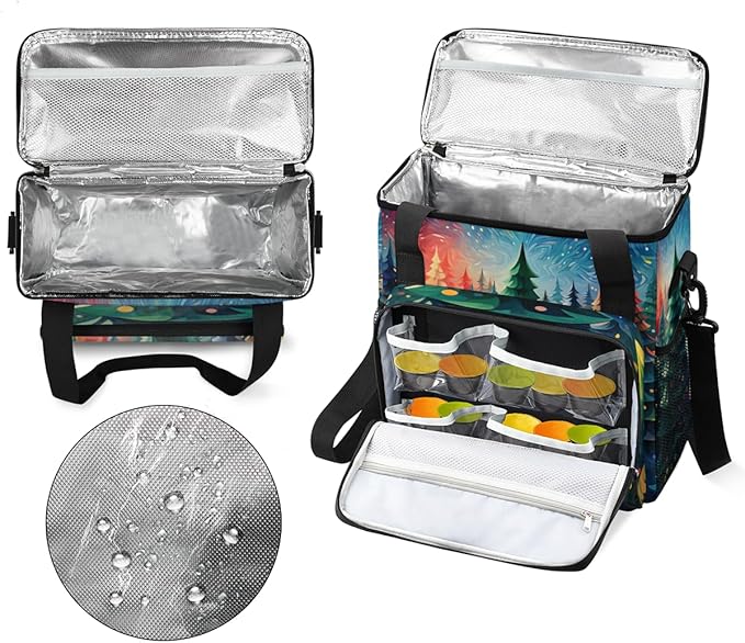 Christmas Tree Coffee Maker Carrying Bag Colorful Tree Travel Storage Bag Compatible with K-Mini or K-Mini Plus Single Serve Coffee Brewer Carrying Case with Multiple Pockets &amp Shoulder Strap