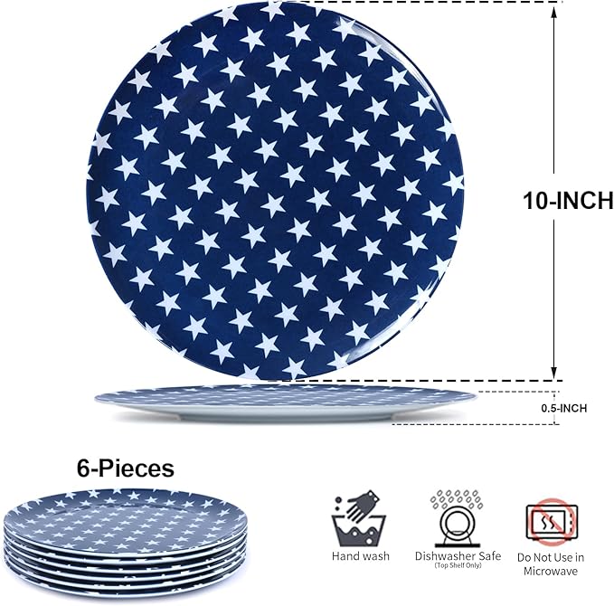 Melamine Dinnerware Sets Independence Day American Flag Melamine Dinner Plates Dishes &amp Bowls Set for 4th July