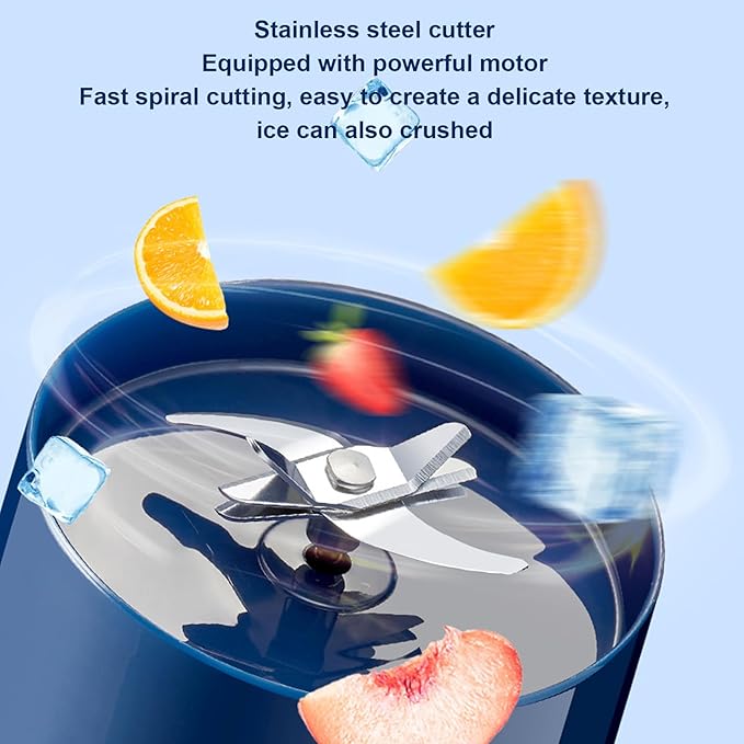 Portable Blender 800ml Large Capacity Rechargeable Multi Functional Juicer Cup Innovative Ice Crushing Function Easy to Use Personal Blender with Straw for Juicing Blending