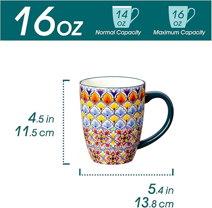 vancasso 18 Pieces Dinnerware Sets16 oz Coffee Mugs Set of 6