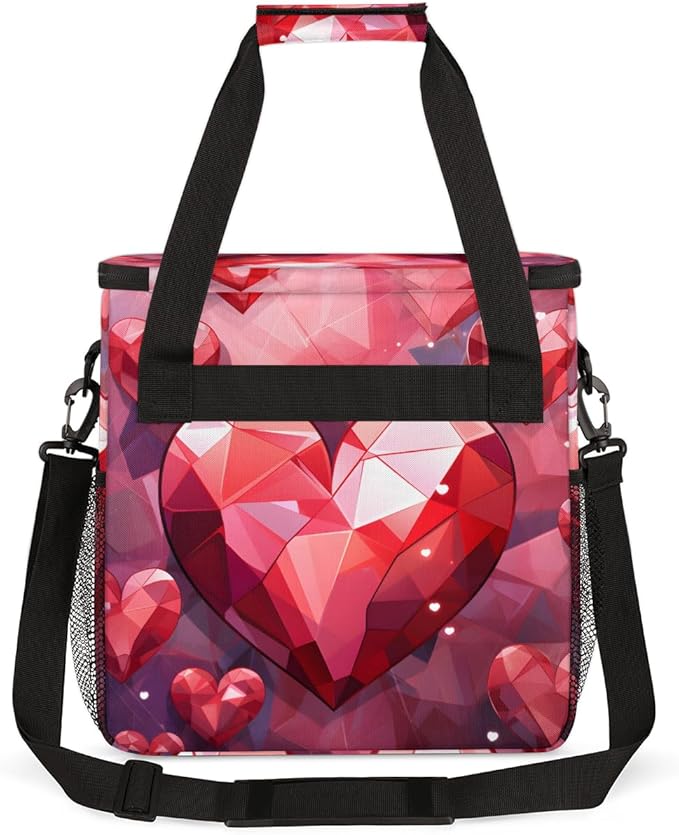 Diamond Heart Coffee Maker Carrying Bag Portable Travel Storage Tote Bag Compatible with K-Mini or K-Mini Plus Single Serve Coffee Brewer Carrying Case with Multiple Pockets &amp Shoulder Strap