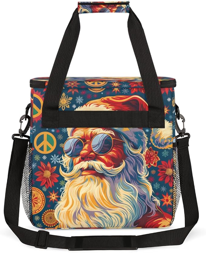 Abstract Santa Claus Coffee Maker Carrying Bag Fantastic Santa Claus Travel Storage Bag Compatible with K-Mini or K-Mini Plus Single Serve Coffee Brewer Carrying Case with Pockets &amp Shoulder Str