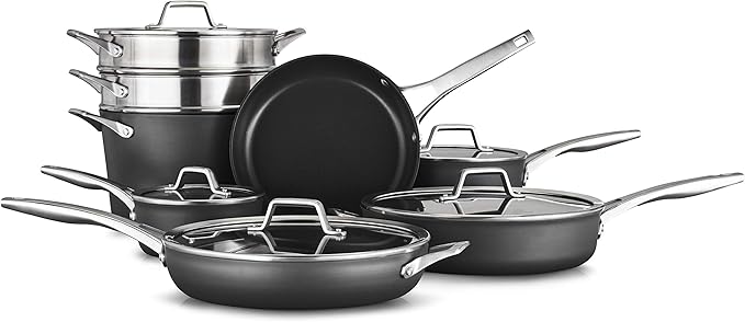 Calphalon Premier Hard-Anodized Nonstick Cookware Set 8-Piece Metal Utensil Safe PFOA-Free