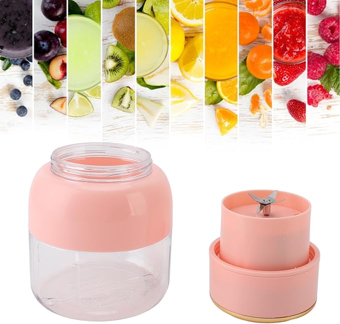 Portable Blender 800ml Personal Blenders for Shakes and Smoothies USB Rechargeable Juice Blender With 6 Blades Mini Blender Fresh Juicer Cup for Sports Travel Gym(Pink)