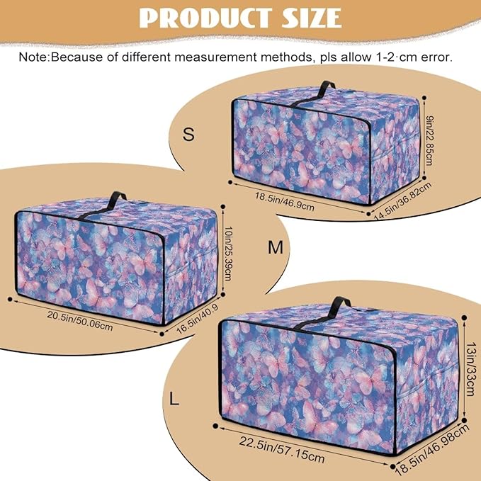 Butterfly Print Toaster Oven Covers for Kitchen Counter Decor Heavy Duty Toaster Oven Air Fryer Cover Washable Kitchen Small Appliance Protector with Side Pockets Pink and Blue
