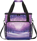 Xmas Tree Coffee Maker Carrying Bag Bright Tree Portable Travel Storage Tote Bag Compatible with K-Mini or K-Mini Plus Single Serve Coffee Brewer Carrying Case with Multiple Pockets &amp Shoulder S