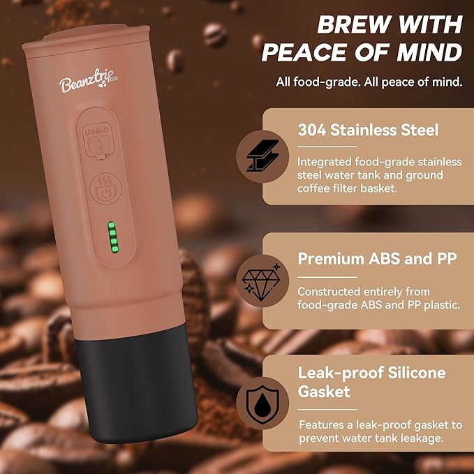 H02 PRO Portable Espresso Maker Mini Electric Coffee Maker Compatible with Ground Coffee &amp NS Capsule Women's Day Gift 20 Bar Travel Espresso Machine with Self-Heating for Camping RV
