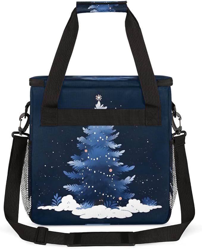 Gothic Christmas Tree Coffee Maker Carrying Bag Portable Travel Storage Tote Bag Compatible with K-Mini or K-Mini Plus Single Serve Coffee Brewer Carrying Case with Multiple Pockets &amp Shoulder S