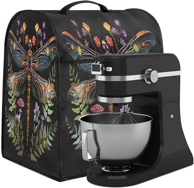 cfpolar Kitchen Aid Mixer Cover Compatible with 6-8 Quarts Animal Dragonfly Flower Stand Mixer Cover Kitchen Aid Mixers Accessories Appliance Organizer Bag Dust Covers with Zipper Pocket