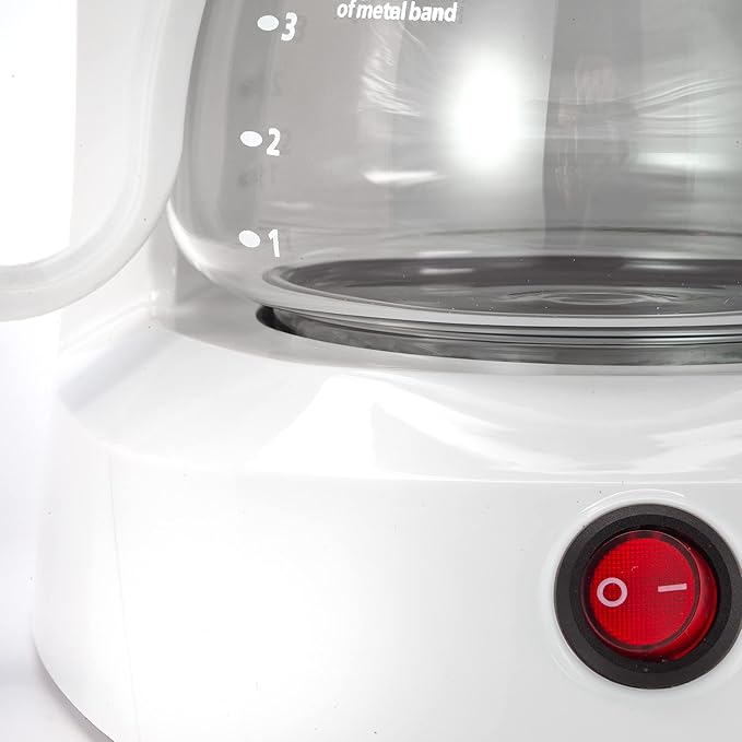 Dominion 4-Cup Coffeemaker Compact Coffee Pot Brewer Machine Quiet Operation with On / Off LED Indicator Light Convenient Cord Storage and Auto Pause Feature Easy Anti-drip Coffeemaker with Coffee