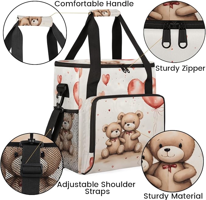 Love Bear Coffee Maker Carrying Bag Portable Travel Storage Tote Bag Compatible with K-Mini or K-Mini Plus Single Serve Coffee Brewer Carrying Case with Multiple Pockets &amp Shoulder Strap