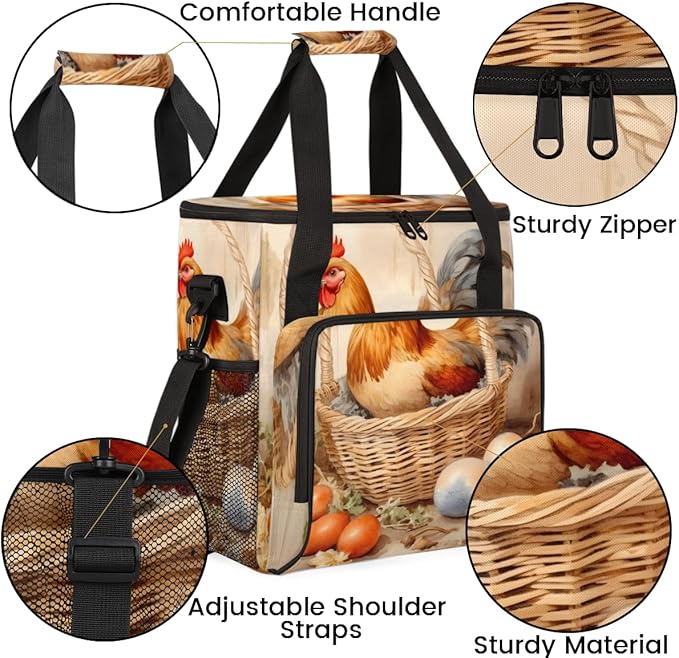 Easter Hen Egg Coffee Maker Carrying Bag Portable Travel Storage Tote Bag Compatible with K-Mini or K-Mini Plus Single Serve Coffee Brewer Carrying Case with Multiple Pockets &amp Shoulder Strap