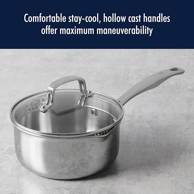 HENCKELS Clad H3 10-pc Induction Pot and Pan Set Stainless Steel Durable and Easy to clean