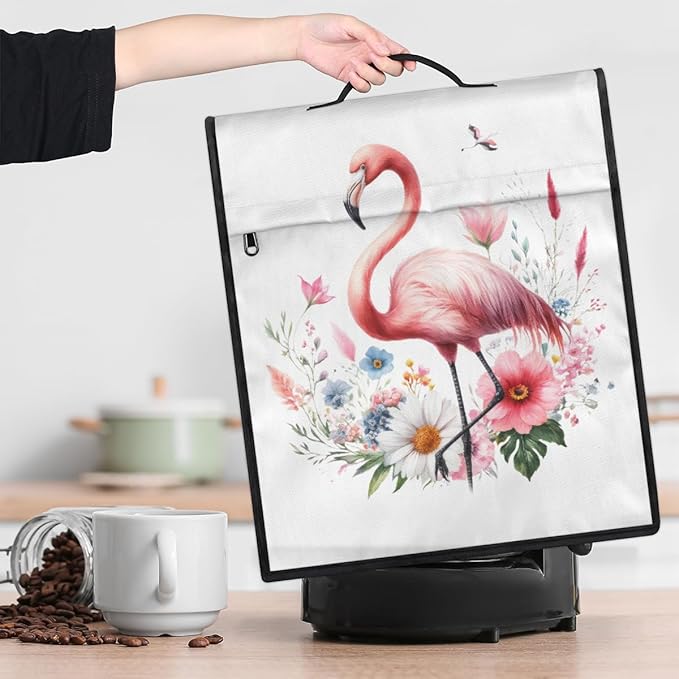 cfpolar Kitchen Aid Mixer Cover Compatible with 6-8 Quarts Pink Flamingo Flower Stand Mixer Cover Kitchen Aid Mixers Accessories Appliance Organizer Bag Dust Covers with Zipper Pocket