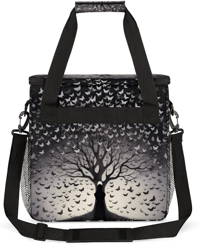 Butterfly Tree Coffee Maker Carrying Bag Artistic Butterfly Travel Storage Bag Compatible with K-Mini or K-Mini Plus Single Serve Coffee Brewer Carrying Case with Multiple Pockets &amp Shoulder Str