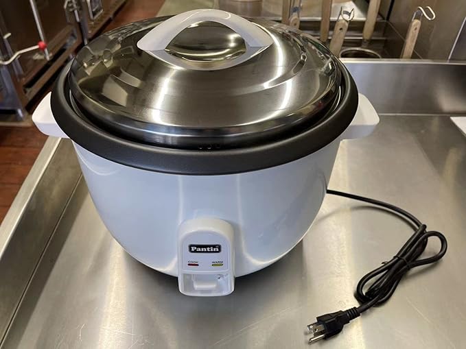 Pantin Commercial Electric Rice Cooker – 20 Cups Raw / 40 Cups Cooked Capacity w/Measuring Cup &amp Scoop – High-Efficiency Large Rice Cooker Commercial Rice Cooker for Restaurants Hotels and Cateri