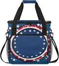 Shining Stars 4th of July Coffee Maker Carrying Bag Travel Storage Bag Compatible with K-Mini or K-Mini Plus Single Serve Coffee Brewer Carrying Case with Multiple Pockets &amp Shoulder Strap