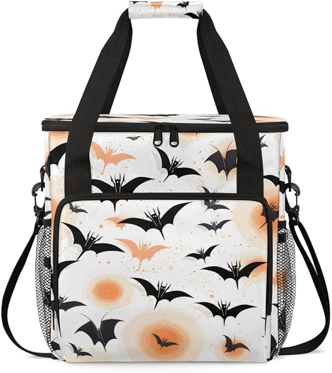 Magical Bat Coffee Maker Carrying Bag Abstract Bat Travel Storage Bag Compatible with K-Mini or K-Mini Plus Single Serve Coffee Brewer Carrying Case with Multiple Pockets &amp Shoulder Strap