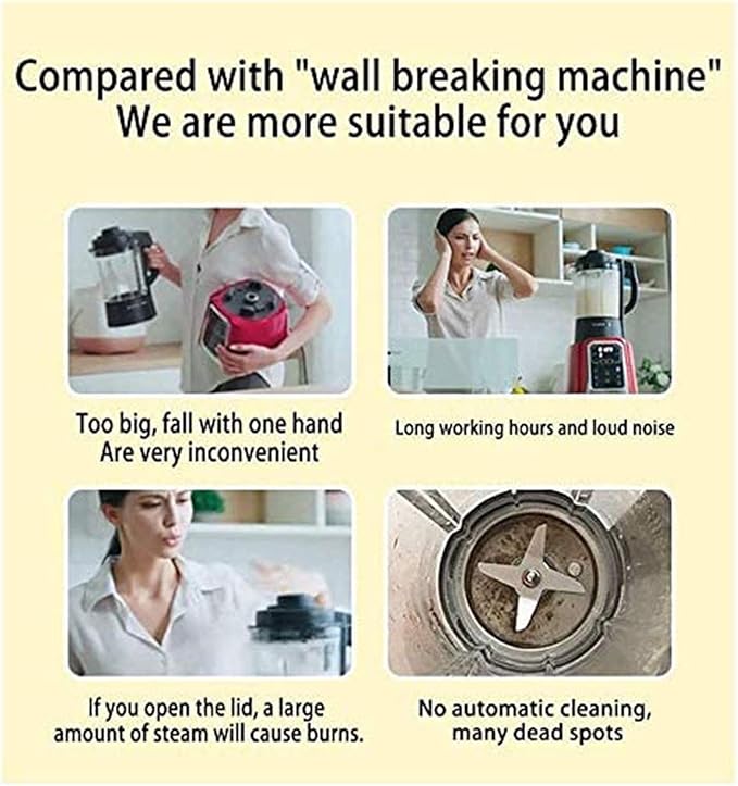 350ML Automatic Hot Soy Milk (Almond Rice) Soup Porridge Cold Juice Maker - 2 Layer Stainless Steel (Color : B)