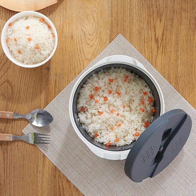 qiuqiu Rice Cooker Microwave Rice CookerMulti-Function Cooker Steamer with Filter Cover Home Kitchen Steamer Cooker Cooking Rice CookerDouble-Layer Hot Soup Cooking Lunch Box-Orange