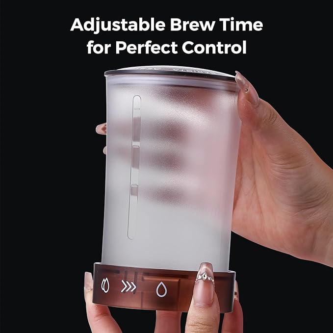Adjustable Flow Cold Brew Coffee Maker 450ml Glass Ice Drip Tower with Control Valve &amp 500-Mesh Stainless Steel Filter for Smooth Low-Acid Cold Brew Iced Coffee at Home (Translucent Amber)